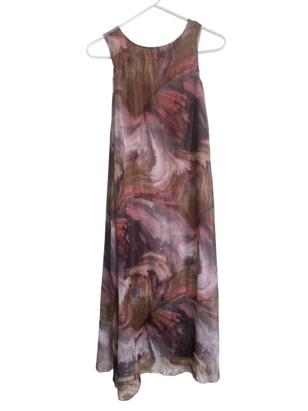 Sleeveless Abstract Print Chiffon Dress Medium Multicolor Lightweight - Picture 2 of 3